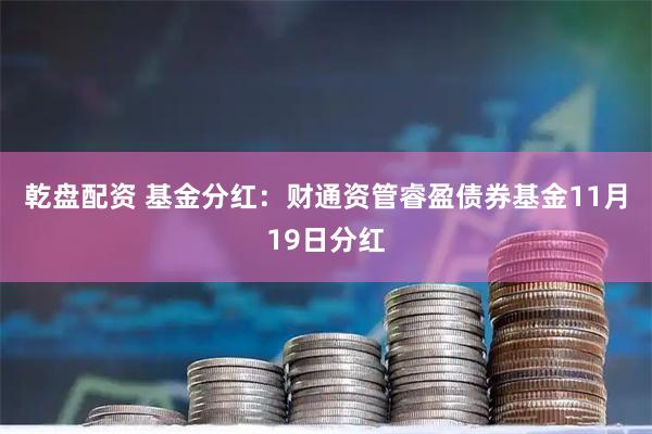 乾盘配资 基金分红:财通资管睿盈债券基金11月19日分红